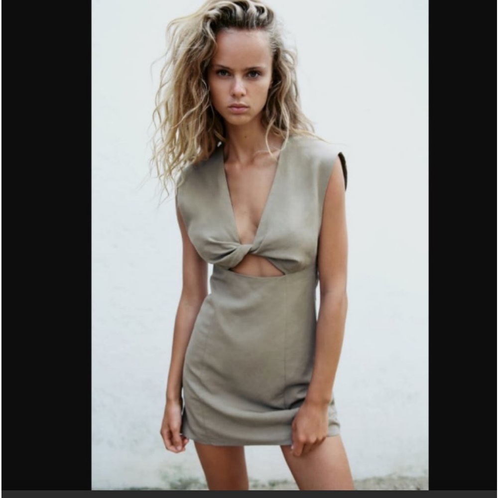 BLOGGER'S FAVE! Linen Blend Short Dress size L NWT